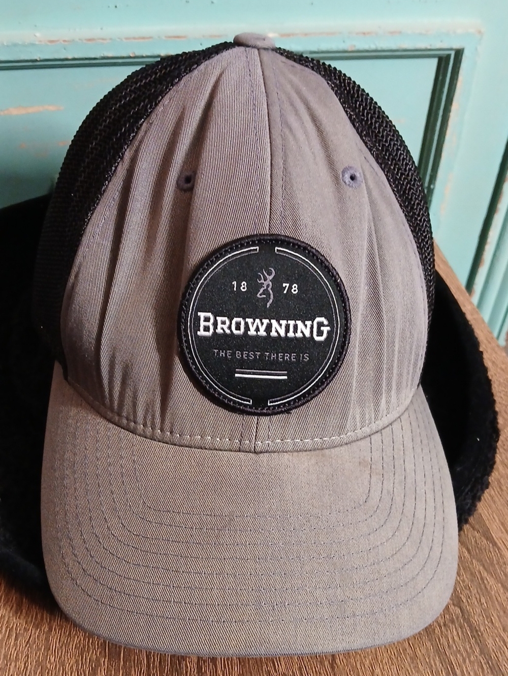 Browning Gray & Black Logo Mesh Cap